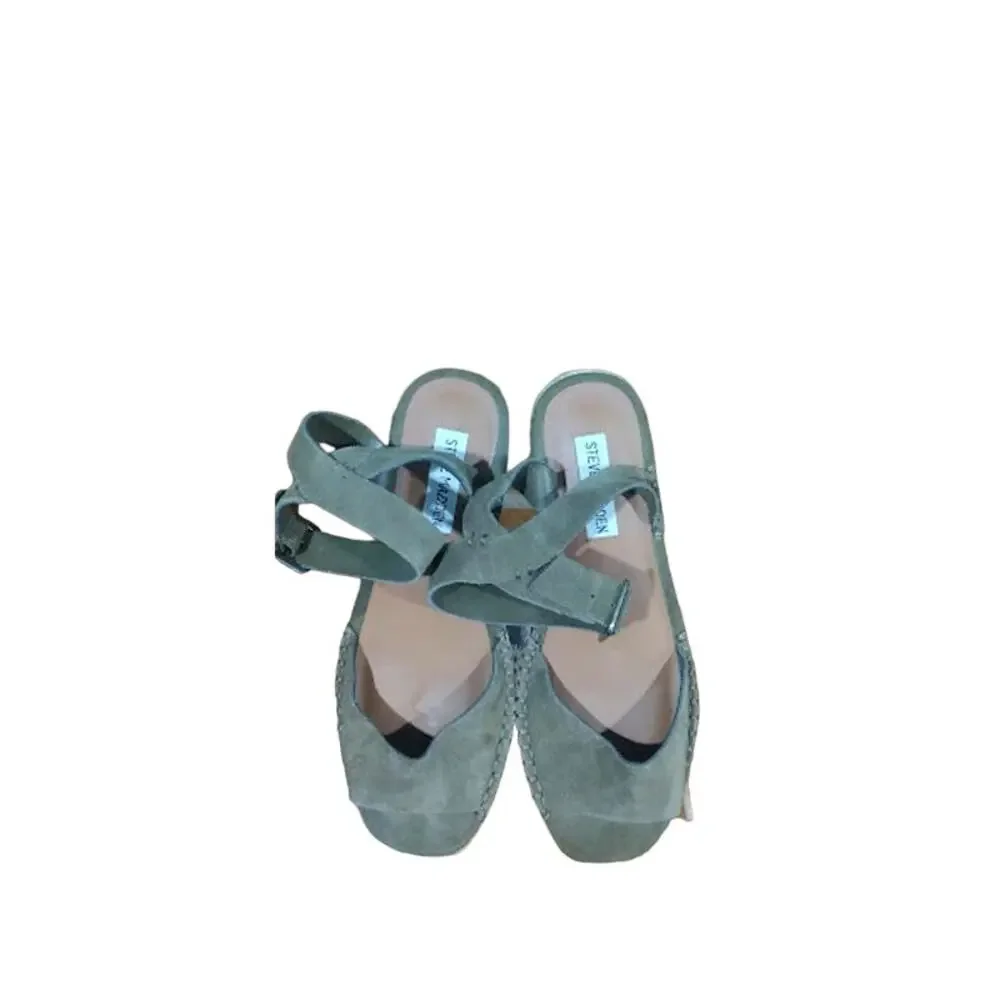 Steve Madden Chunky‎ Suede Espadrille Sandals, Taupe, Sz 8